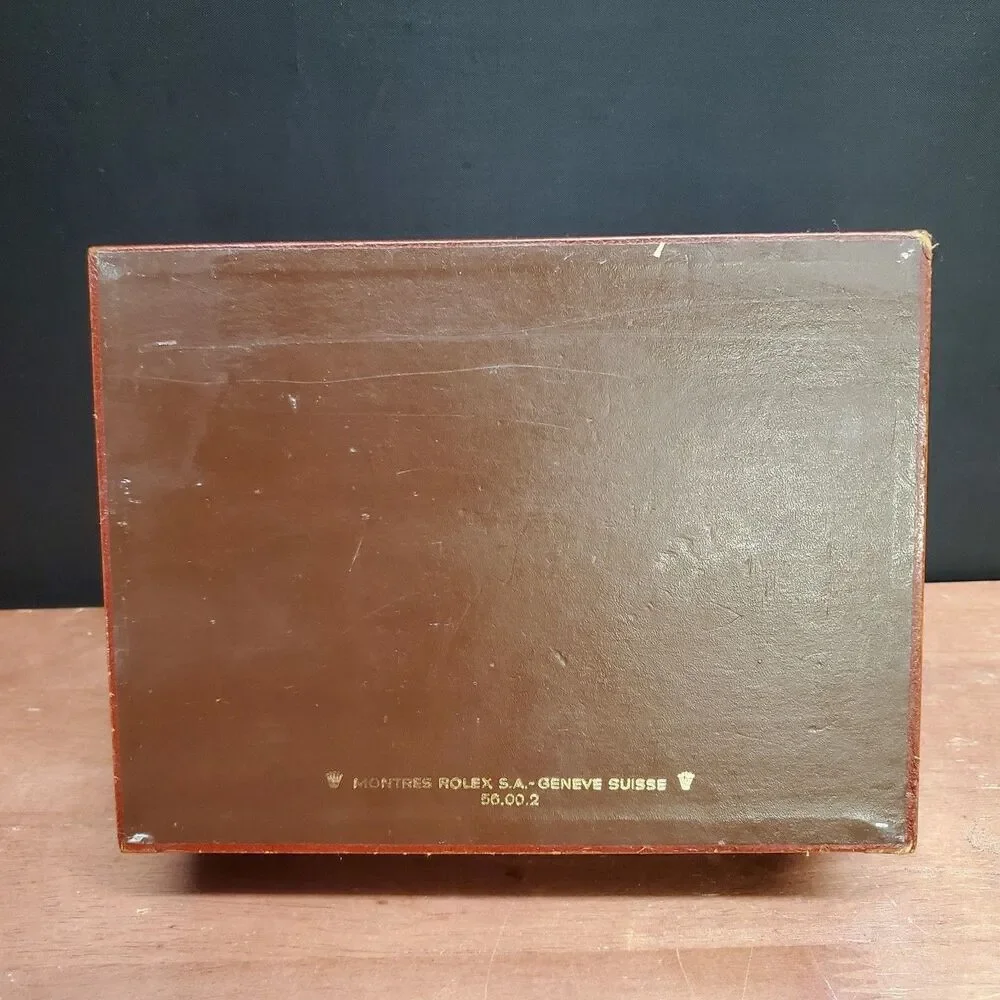Vintage Rolex Presidential Day-Date Empty Leather Wood Watch Box Case 56.00.2